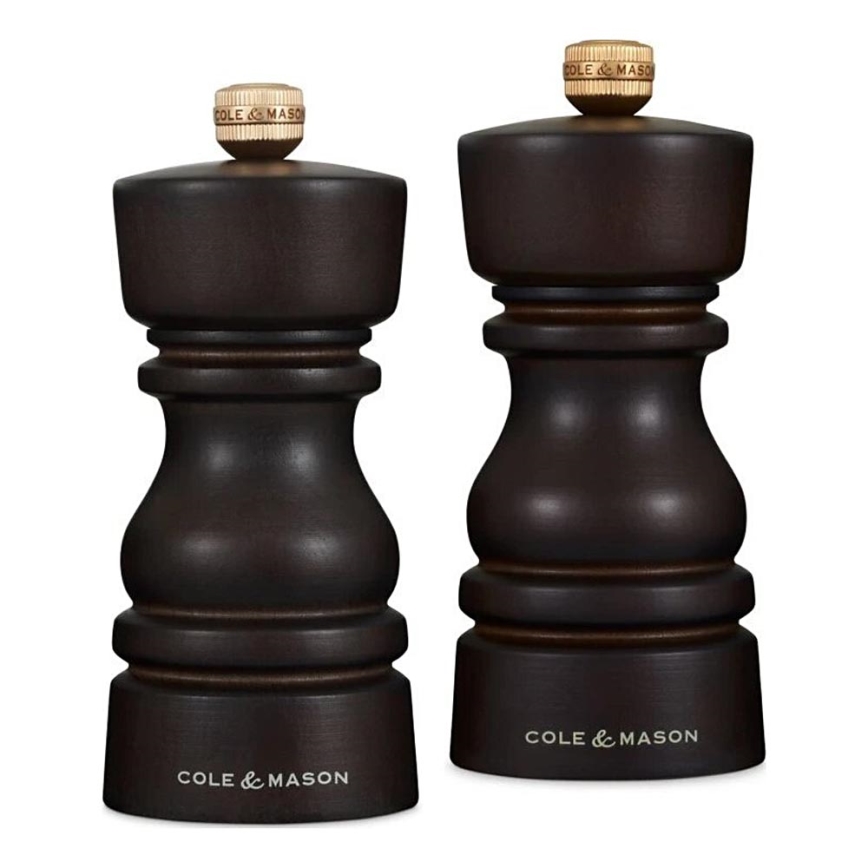 Cole&Mason - Druskos ir pipirų malūnėlių rinkinys LONDON 2 vnt. 13 cm bukas/ruda