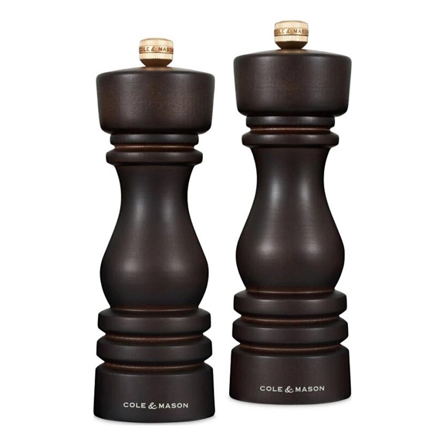 Cole&Mason - Druskos ir pipirų malūnėlių rinkinys LONDON 2 vnt. 18 cm bukas/ruda