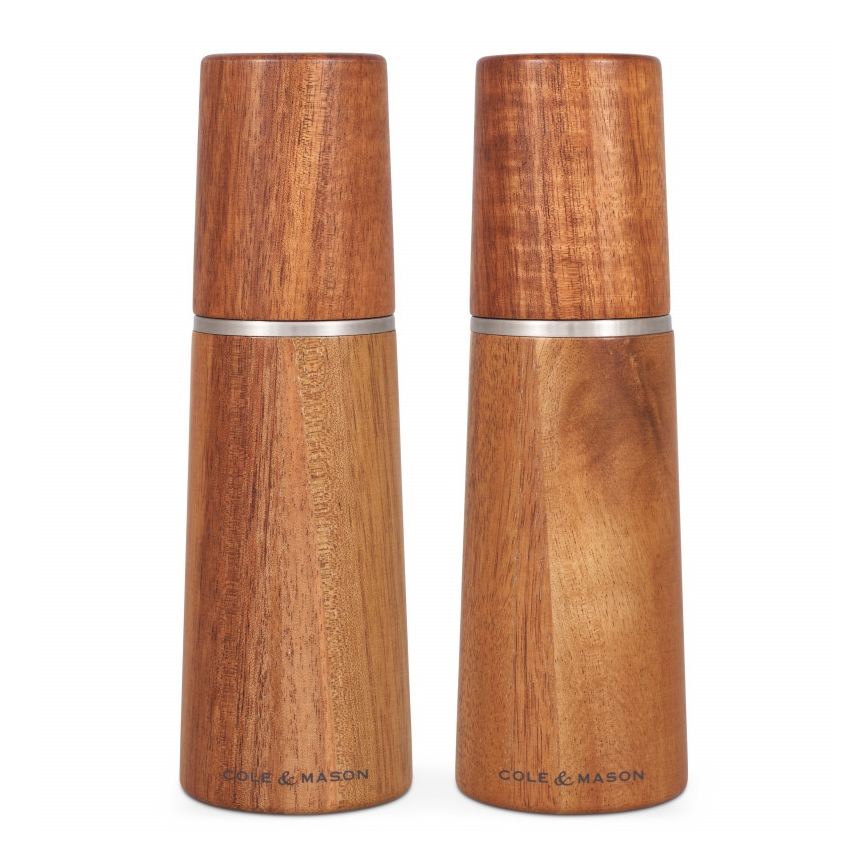 Cole&Mason - Druskos ir pipirų malūnėlių rinkinys MARLOW acacia 2 vnt 18,5 cm