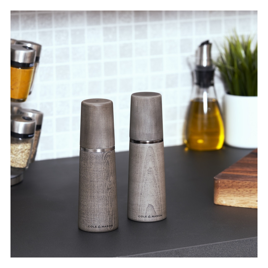 Cole&Mason - Druskos ir pipirų malūnėlių rinkinys MARLOW bukas 2 vnt 18,5 cm
