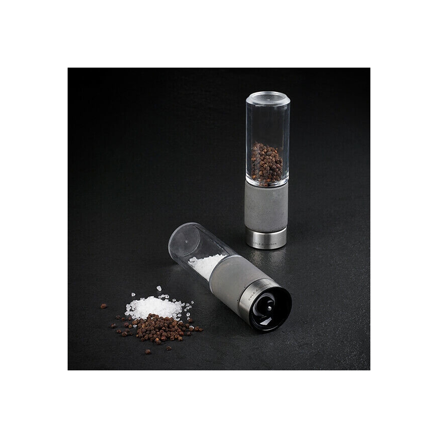 Cole&Mason - Druskos ir pipirų malūnėlių rinkinys REGENT CONCRETE 2 vnt betonas 18 cm