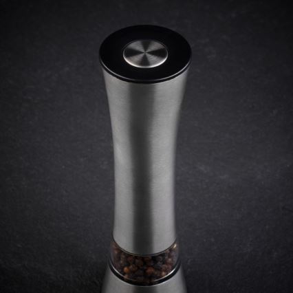 Cole&Mason - Elektrinis salt or pepper grinder BURFORD 4xAAA 18 cm matinis chromas