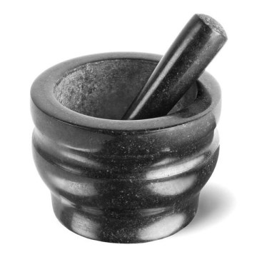 Cole&Mason - Granito skiedinys su grūstuvu GRANITE diametras 14 cm granito/juoda