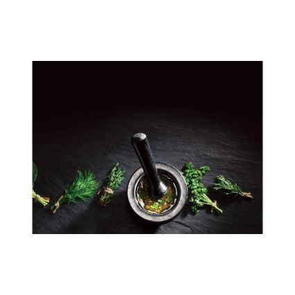 Cole&Mason - Granito skiedinys su grūstuvu GRANITE diametras 14 cm granito/juoda