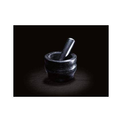 Cole&Mason - Granito skiedinys su grūstuvu GRANITE diametras 14 cm granito/juoda