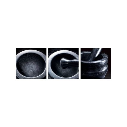 Cole&Mason - Granito skiedinys su grūstuvu GRANITE diametras 14 cm granito/juoda