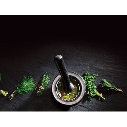 Cole&Mason - Granito skiedinys su grūstuvu GRANITE diametras 18 cm granito/juoda