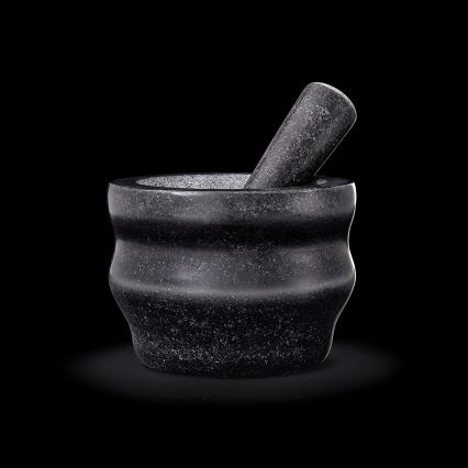 Cole&Mason - Granito skiedinys su grūstuvu GRANITE diametras 18 cm granito/juoda