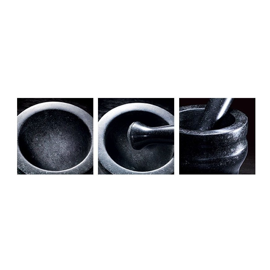 Cole&Mason - Granito skiedinys su grūstuvu GRANITE diametras 18 cm granito/juoda