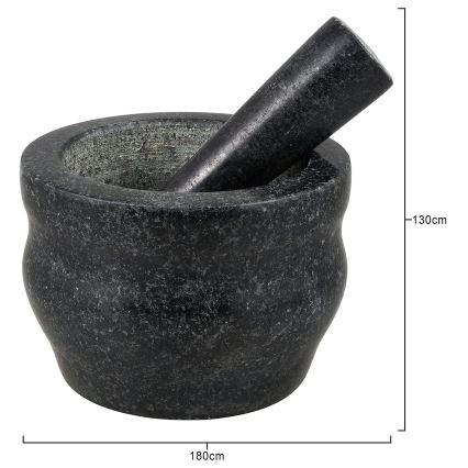 Cole&Mason - Granito skiedinys su grūstuvu GRANITE diametras 18 cm granito/juoda
