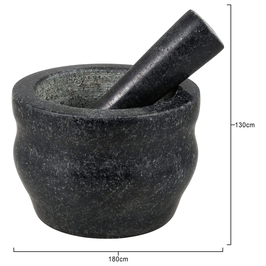 Cole&Mason - Granito skiedinys su grūstuvu GRANITE diametras 18 cm granito/juoda