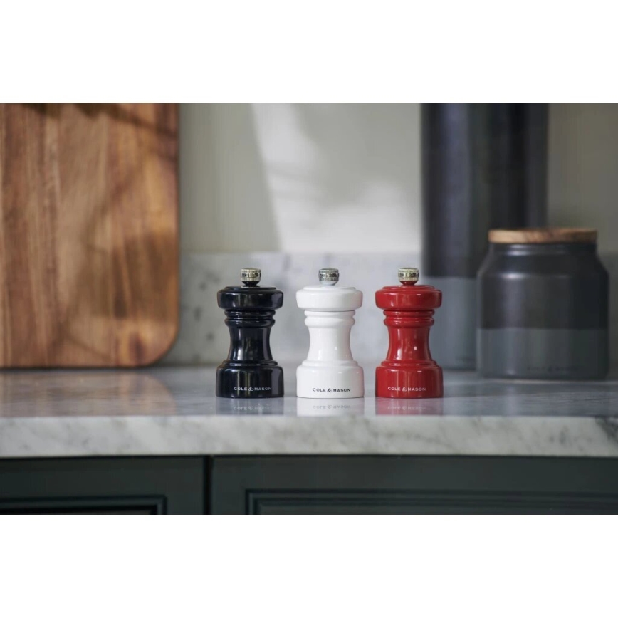Cole&Mason - Pipirų malūnėlis HOXTON 10,4 cm bukas/blizgūs balti