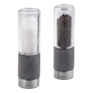 Cole&Mason - REGENT CONCRETE druskos ir pipirų malūnėlių rinkinys, 2 vnt., pagamintas iš betono, 18 cm