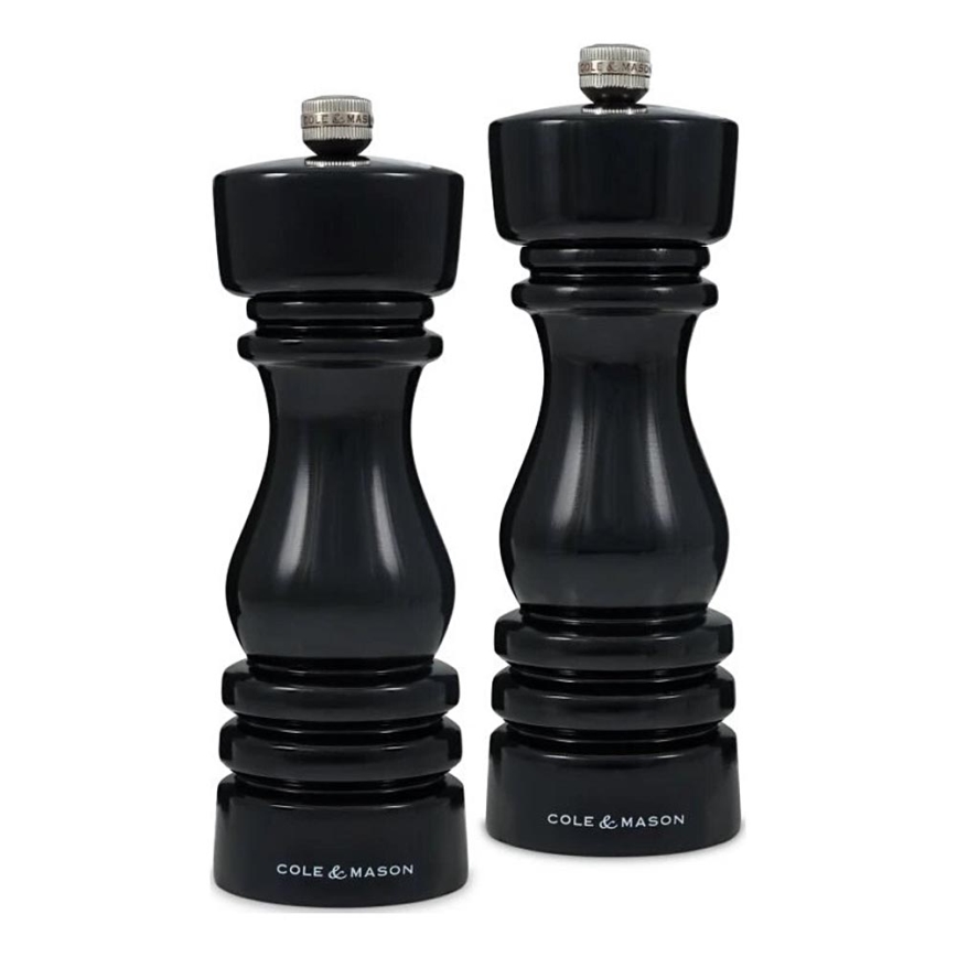 Cole&Mason - Rinkinys druskos ir pipirų malūnėlių LONDON, 2 vnt., 18 cm, bukas/juoda