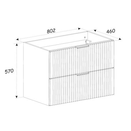 COMAD ADEL OAK 82-80-B-2S - Praustuvo spintelė ADEL 57x80,2 cm, ąžuolas