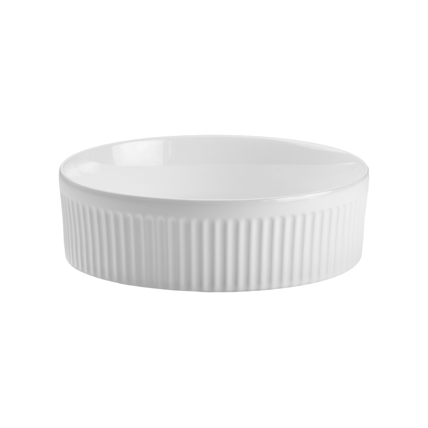 COMAD BEYOND 2 BALTAS ( E-6565 ) - Pastatomas praustuvas BEYOND diametras 36 cm keramika/blizgūs balti