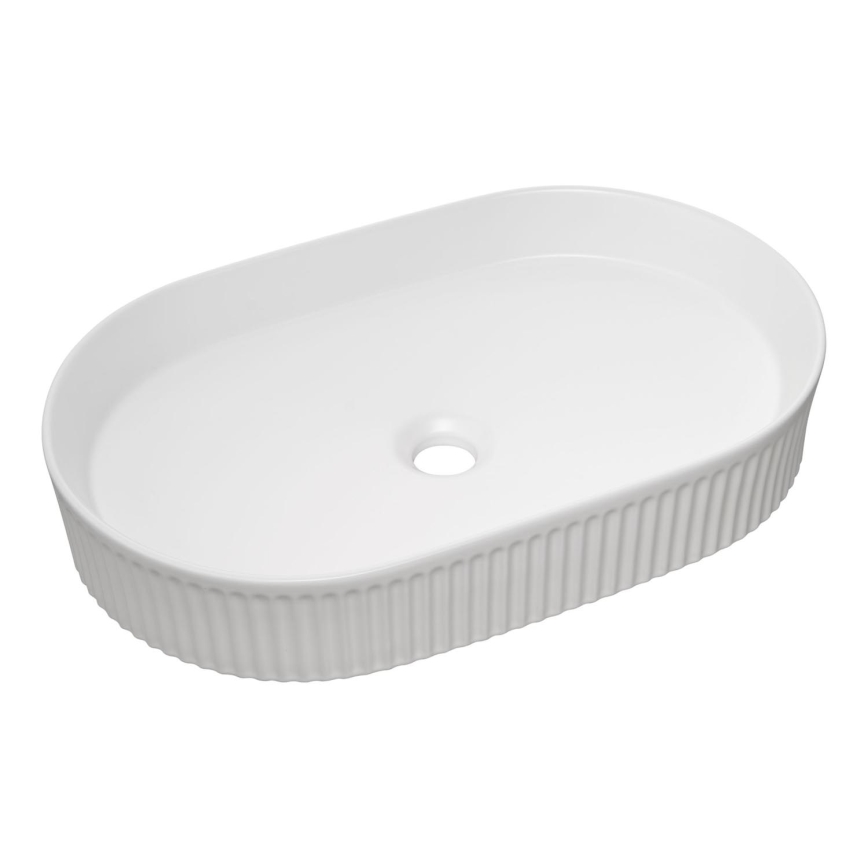 COMAD BEYOND 3 BALTAS ( E-6531 ) - Pastatomas praustuvas BEYOND 56x36 cm keramika/blizgūs balti
