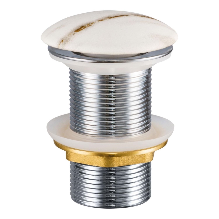 COMAD CLICK-CLACK T201M-W3-3 – Praustuvo ventilis CLICK-CLACK, Ø 7 cm, matinės baltos spalvos