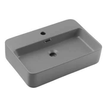 COMAD TRUST 2 MATT LIGHT GREY ( E-6282 ) - Pastatomas praustuvas TRUST 55x38 cm keramika/matinė pilka