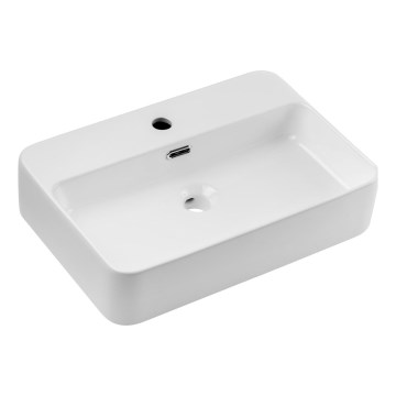 COMAD TRUST 2 WHITE ( E-6282 ) - Praustuvas ant stalviršio TRUST 55x38 cm keramika/blizgi balta