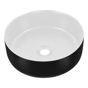 COMAD UM-6259 SIMPLE 8. - Pastatomas praustuvas SIMPLE diametras 36 cm keramika/matinė balta/matinė juoda