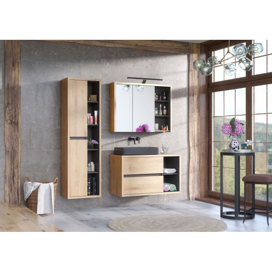 COMAD UM-6275 SLIM 60 BLACK DP - Pastatomas praustuvas SLIM 61x34 cm keramika/matinė juoda