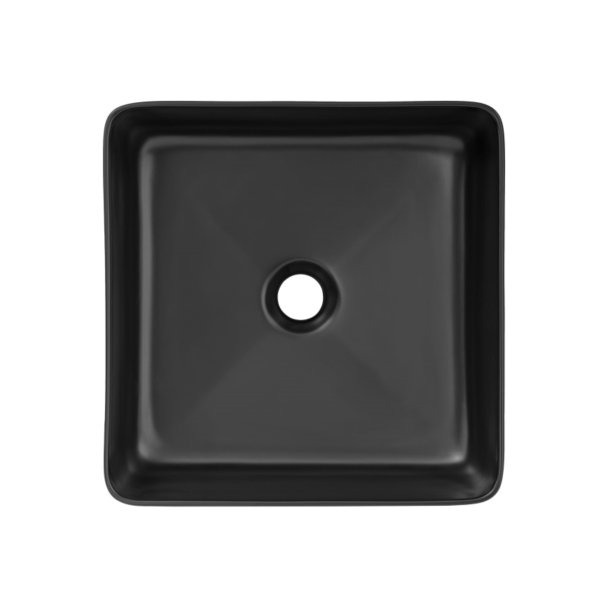 COMAD UM-6276 SLIM 40 BLACK DP - Pastatomas praustuvas SLIM 37x37 cm keramika/matinė juoda