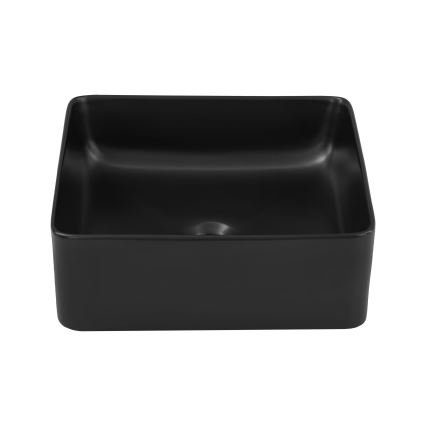 COMAD UM-6276 SLIM 40 BLACK DP - Pastatomas praustuvas SLIM 37x37 cm keramika/matinė juoda