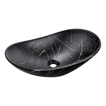 COMAD UN-LENA-MB2 - Pastatomas praustuvas LENA 61,5x36 cm keramika/matinė juoda