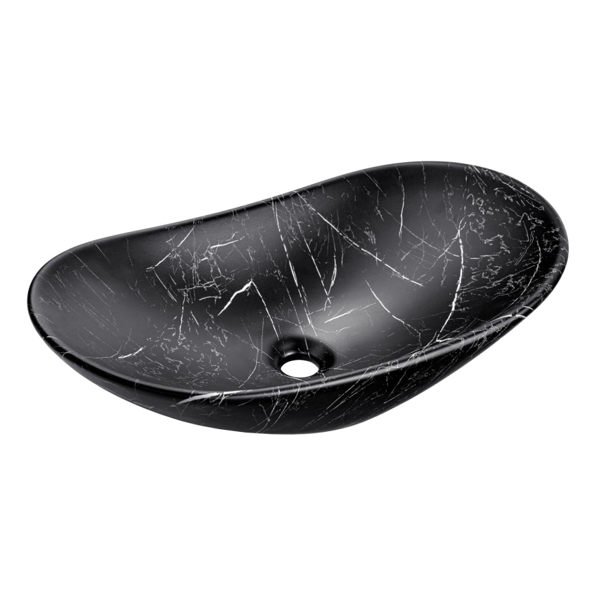 COMAD UN-LENA-MB2 - Pastatomas praustuvas LENA 61,5x36 cm keramika/matinė juoda