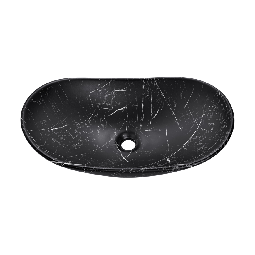 COMAD UN-LENA-MB2 - Pastatomas praustuvas LENA 61,5x36 cm keramika/matinė juoda