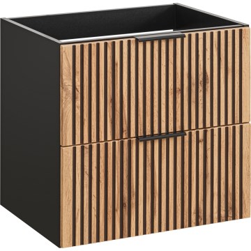 COMAD XILO BLACK WOTAN 82-60-D-2S-Vonios spintelė po praustuvu XILO juoda/ąžuolas