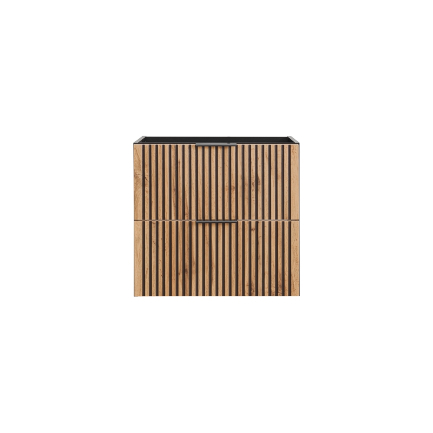 COMAD XILO BLACK WOTAN 82-60-D-2S-Vonios spintelė po praustuvu XILO juoda/ąžuolas