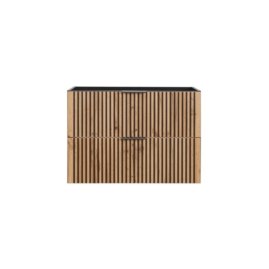 COMAD XILO BLACK WOTAN 82-80-D-2S - Vonios spintelė po praustuvu XILO 57x80,2 cm juoda/ąžuolas Wotan