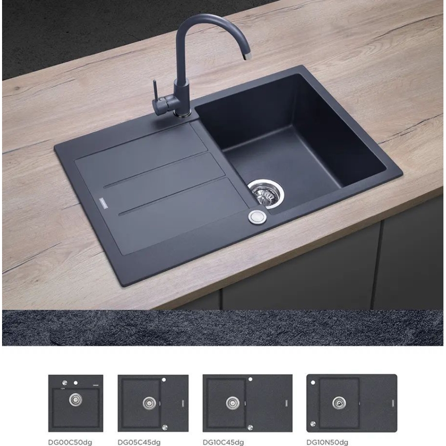 Concept BDG3334DG - Virtuvinis maišytuvas 33,5 cm, granitinis / tamsiai pilkas