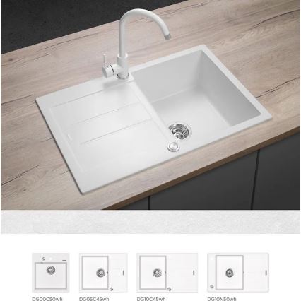 Concept BDG3334WH - Kriauklės maišytuvas 33,5 cm granitas/balta