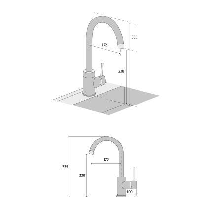 Concept BDG3334WH - Kriauklės maišytuvas 33,5 cm granitas/balta
