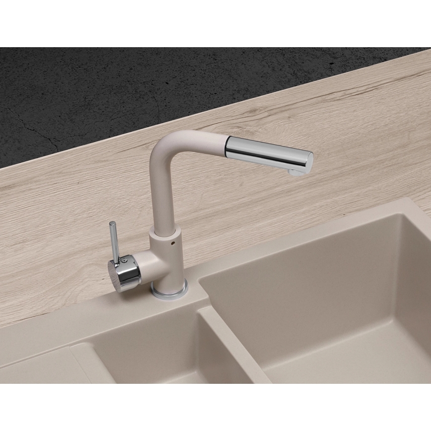 Concept BDG4527BE - Kriauklės maišytuvas su ištraukiama purškimo galvute 26,9 cm granitinis/kreminis