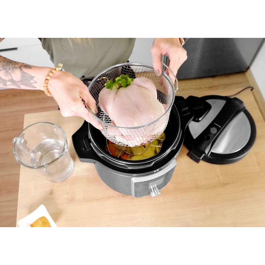 Concept CK8000 - Daugiafunkcis elektrinis slėginis puodas ir karšto oro gruzdintuvė, 5,6 l, 11 viename, 1500 W/230 V, juoda