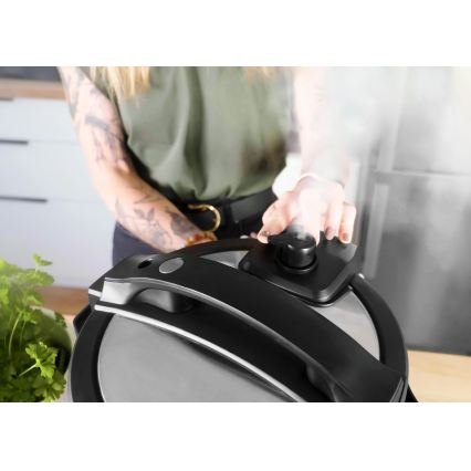 Concept CK8000 - Daugiafunkcis elektrinis slėginis puodas ir karšto oro gruzdintuvė, 5,6 l, 11 viename, 1500 W/230 V, juoda