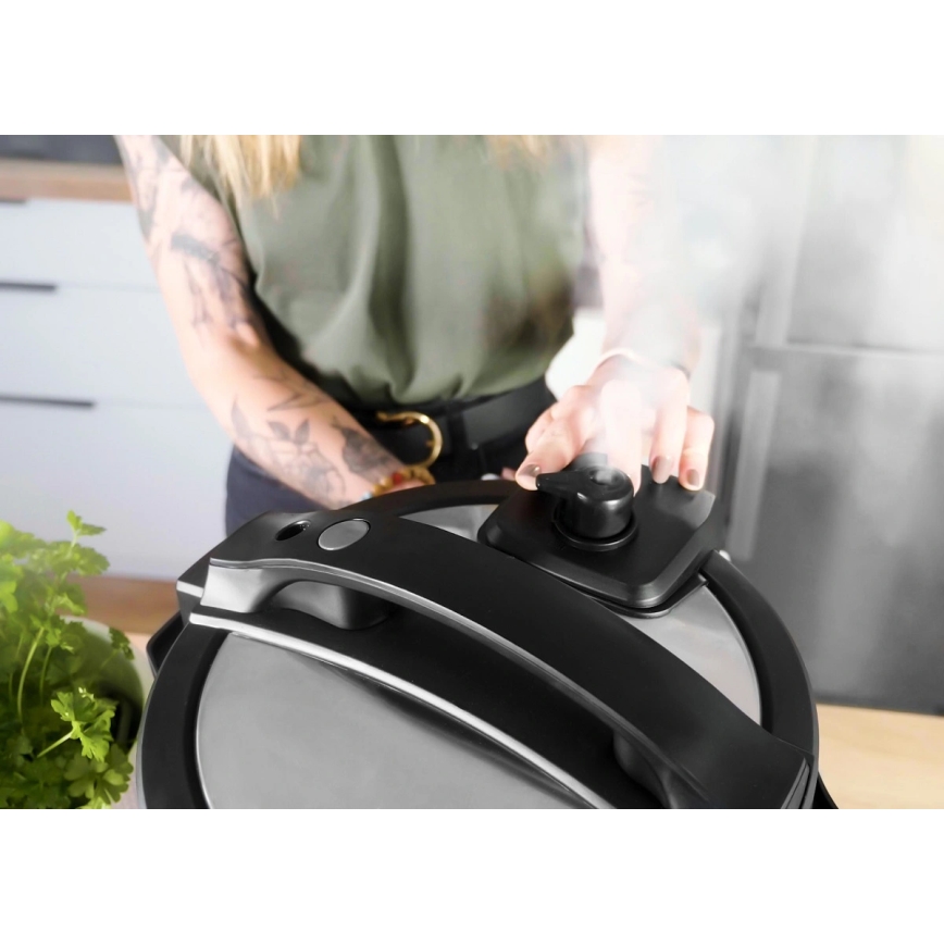 Concept CK8000 - Daugiafunkcis elektrinis slėginis puodas ir karšto oro gruzdintuvė, 5,6 l, 11 viename, 1500 W/230 V, juoda