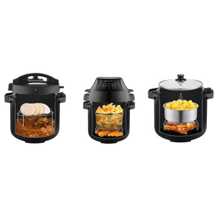 Concept CK8000 - Daugiafunkcis elektrinis slėginis puodas ir karšto oro gruzdintuvė, 5,6 l, 11 viename, 1500 W/230 V, juoda