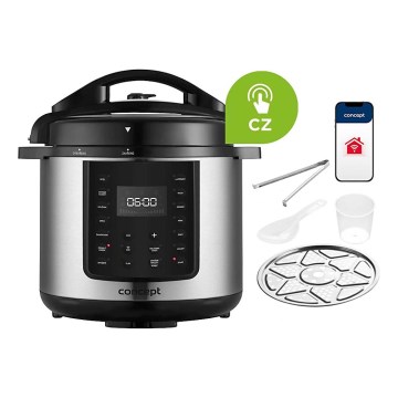 Concept CK8001 - Daugiafunkcis elektrinis slėginis puodas 5,6 l 1000W/230V Wi-Fi iš nerūdijančio plieno