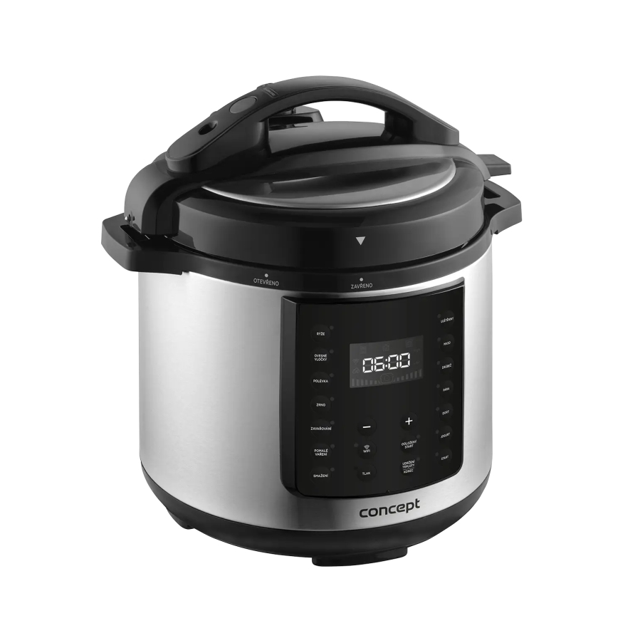 Concept CK8001 - Daugiafunkcis elektrinis slėginis puodas 5,6 l 1000W/230V Wi-Fi iš nerūdijančio plieno