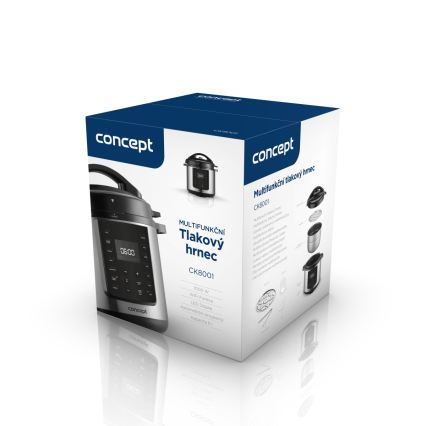 Concept CK8001 - Daugiafunkcis elektrinis slėginis puodas 5,6 l 1000W/230V Wi-Fi iš nerūdijančio plieno