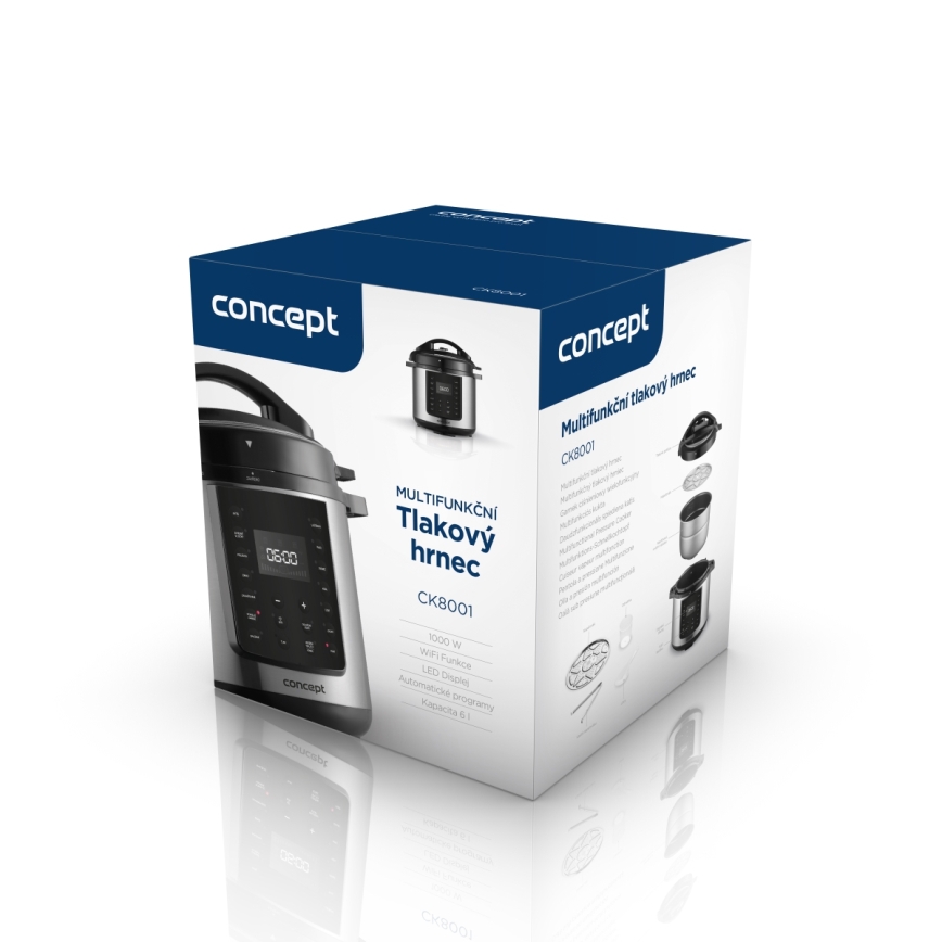 Concept CK8001 - Daugiafunkcis elektrinis slėginis puodas 5,6 l 1000W/230V Wi-Fi iš nerūdijančio plieno