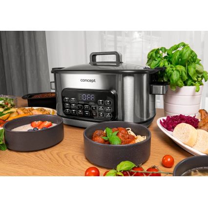 Concept CK9000 - Daugiafunkcis elektrinis puodas 6 l, 10 funkcijų viename, 1250W/230V, iš nerūdijančio plieno