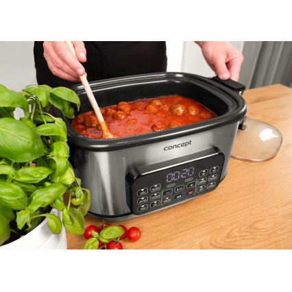 Concept CK9000 - Daugiafunkcis elektrinis puodas 6 l, 10 funkcijų viename, 1250W/230V, iš nerūdijančio plieno