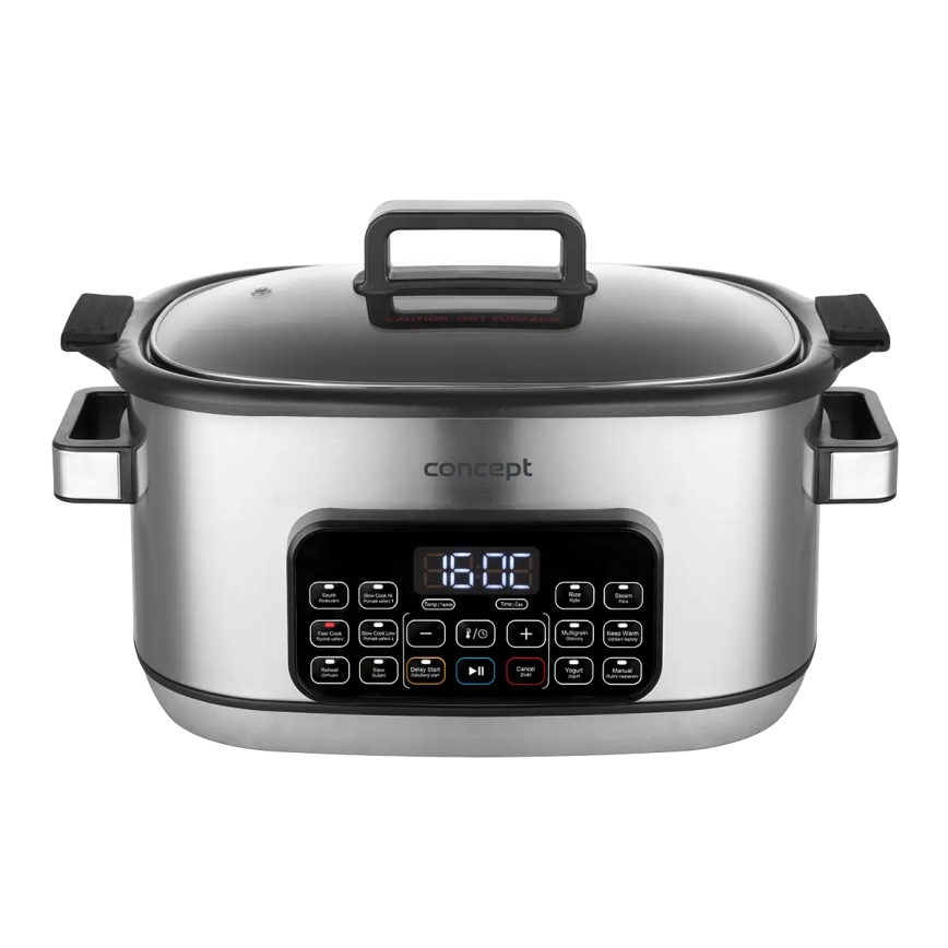 Concept CK9000 - Daugiafunkcis elektrinis puodas 6 l, 10 funkcijų viename, 1250W/230V, iš nerūdijančio plieno
