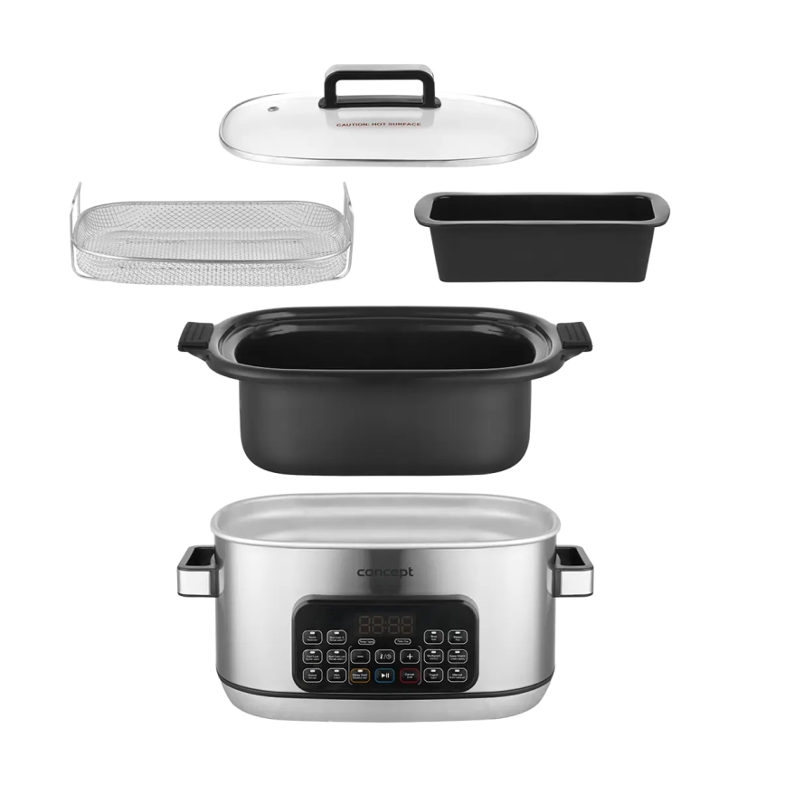 Concept CK9000 - Daugiafunkcis elektrinis puodas 6 l, 10 funkcijų viename, 1250W/230V, iš nerūdijančio plieno